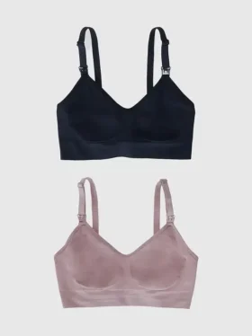 Ingrid and Isabel Basics Maternity Seamless 2 in 1 Nursing and Pumping Bra 2 Pack