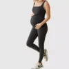 Ingrid and Isabel the Long Black Maternity Active Unitard Jumpsuit