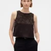 Jacquard Crop Shell Tank Top