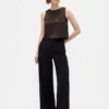 Jacquard Crop Shell Tank Top
