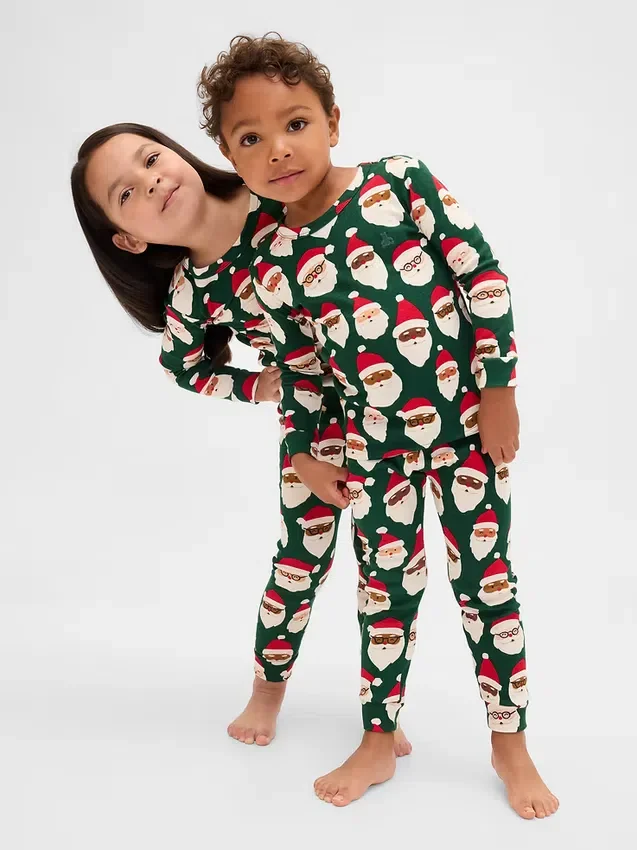 Kids & Baby Organic Brushed Cotton Holiday Pj Set