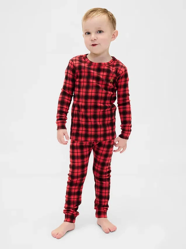 Kids & Baby Organic Brushed Cotton Holiday Pj Set
