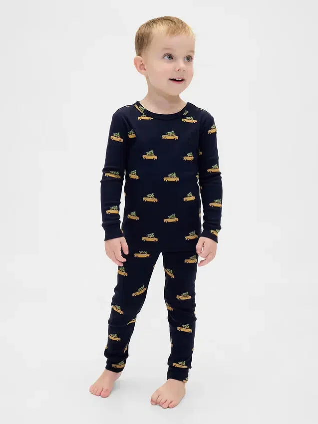Kids & Baby Organic Brushed Cotton Holiday Pj Set