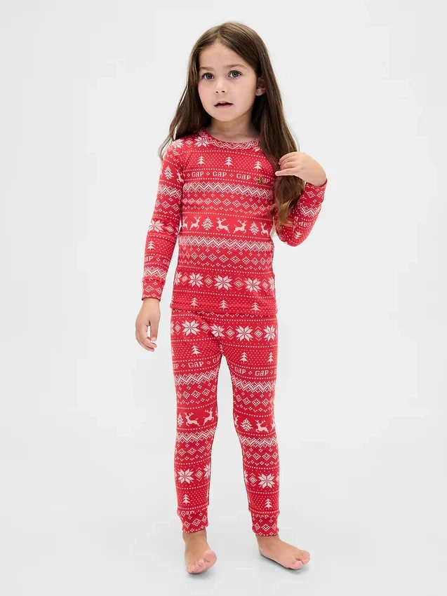 Kids & Baby Organic Brushed Cotton Holiday Pj Set
