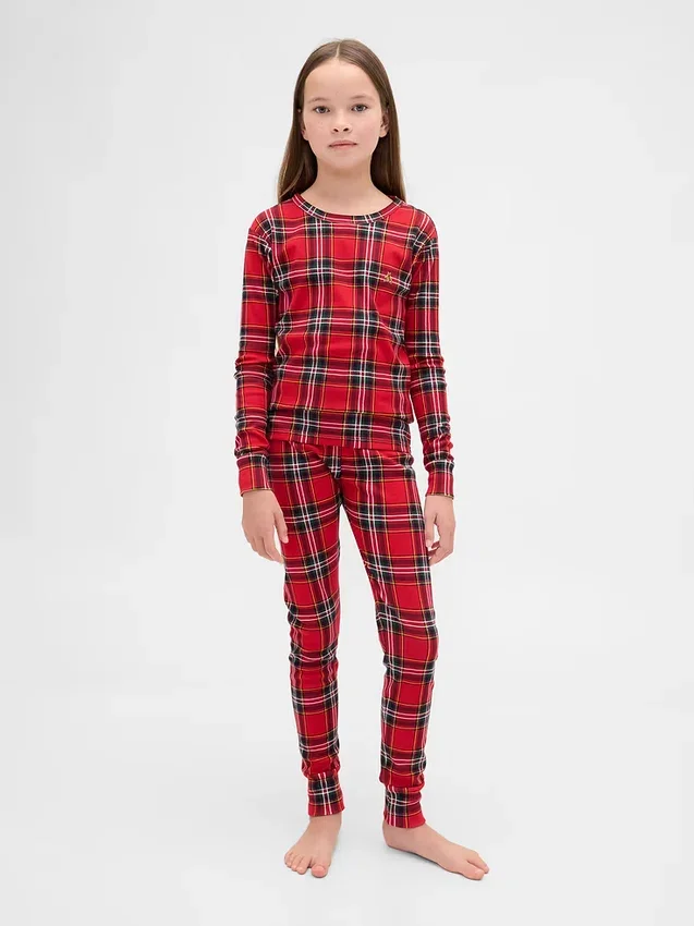 Kids & Baby Organic Brushed Cotton Holiday Pj Set