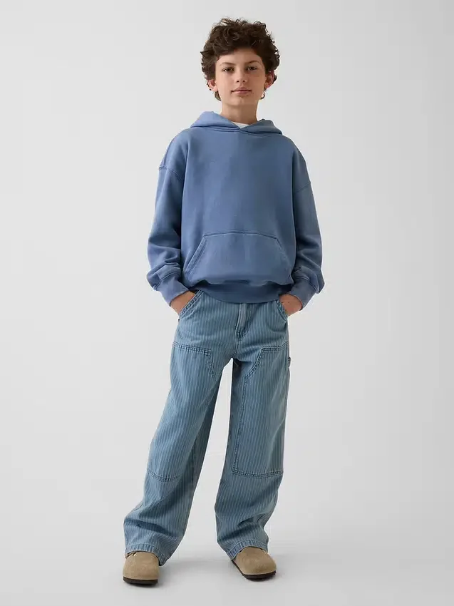 Kids Baggy Stripe Double-Knee Carpenter Jeans