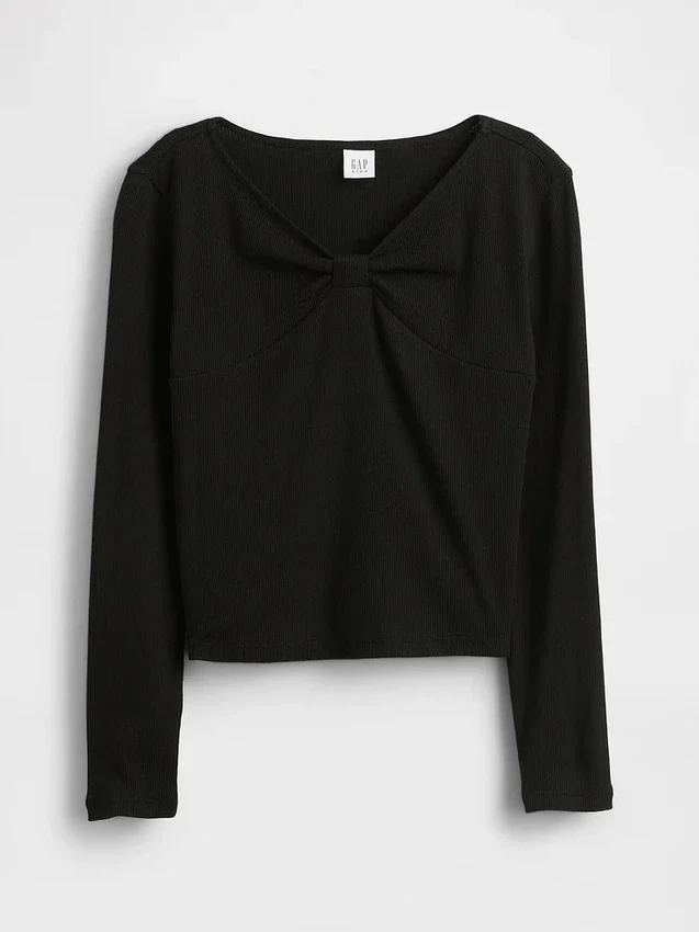 Kids Bow-Neck T-Shirt