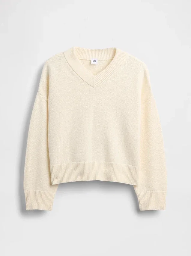 Kids Boxy V-Neck Sweater
