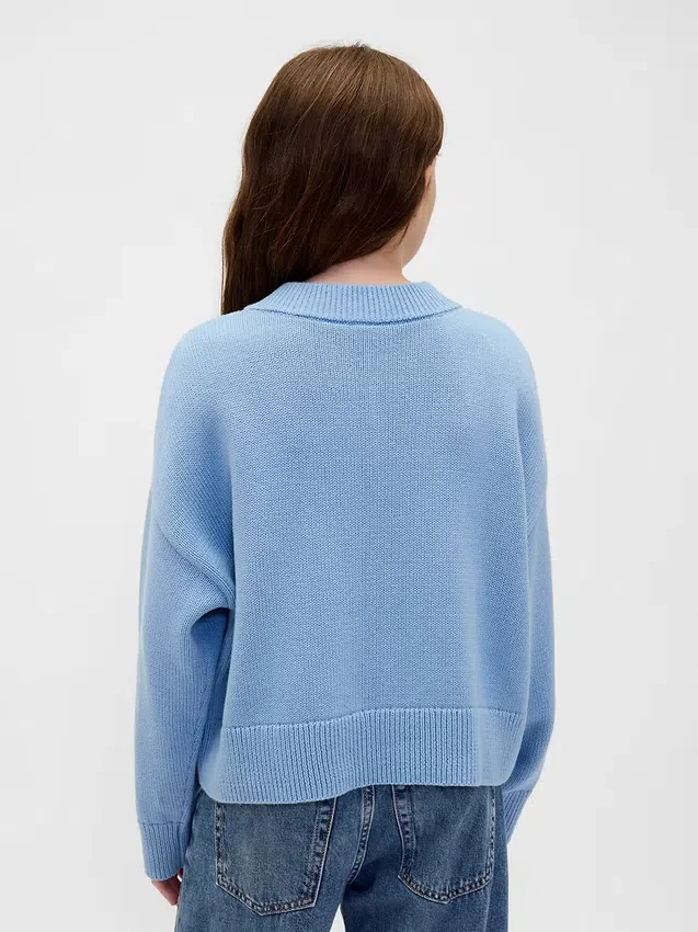 Kids Boxy V-Neck Sweater