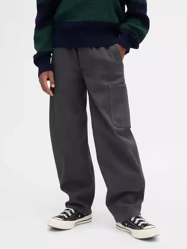 Kids Brushed Cargo Baggy Taper Pants