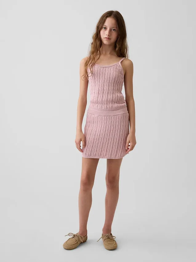Kids Cable-Knit Sweater Skort