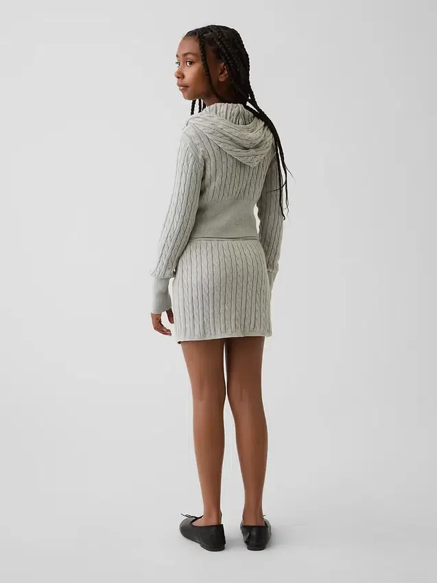 Kids Cable-Knit Sweater Skort