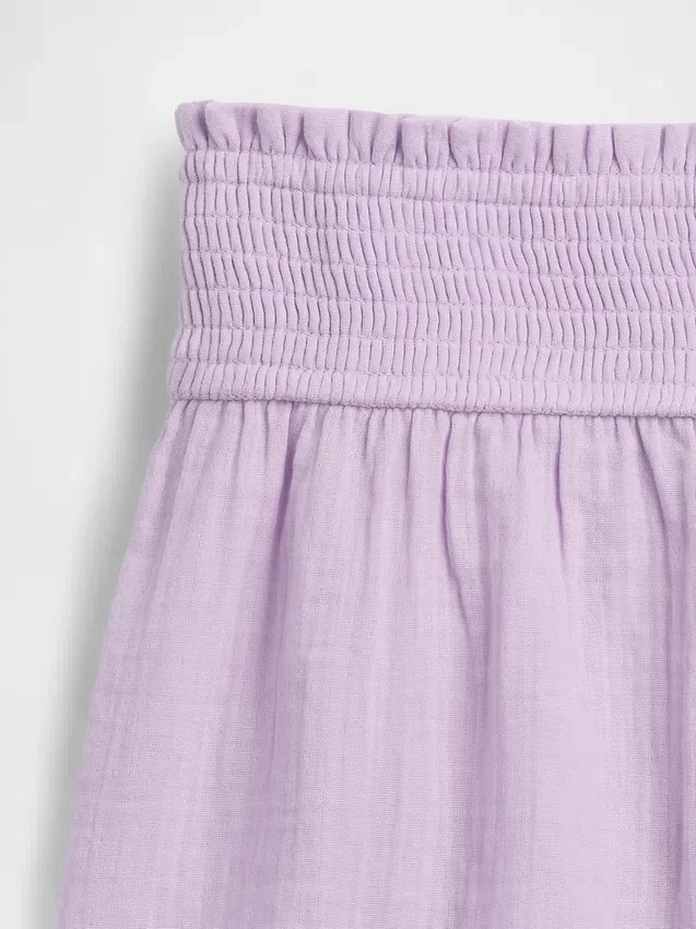 Kids Cotton Gauze Butterfly-Hem Shorts