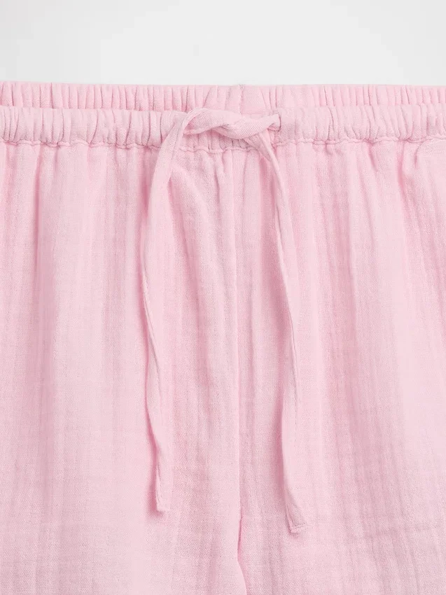 Kids Cotton Gauze Easy Ruffle Shorts