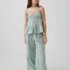 Kids Cotton Gauze Wide-Leg Pants