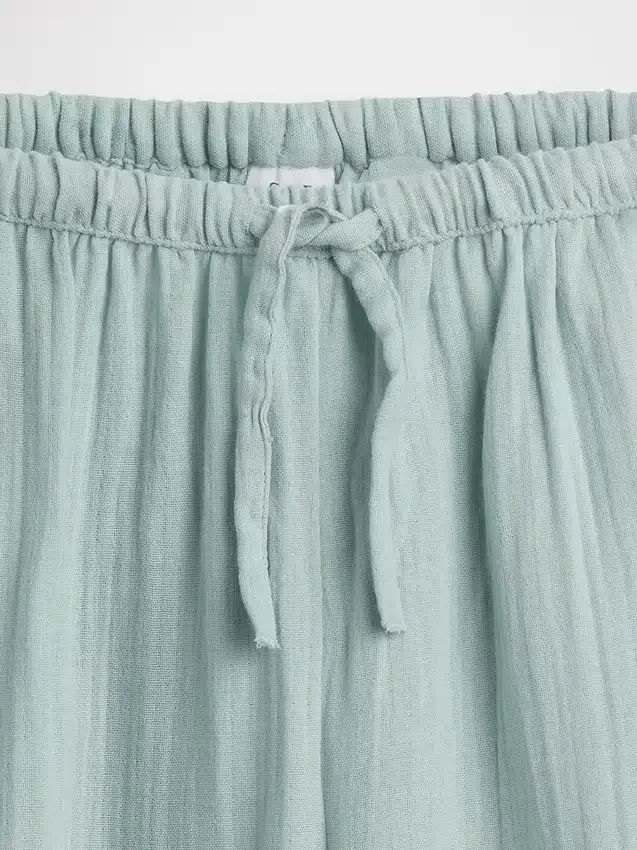 Kids Cotton Gauze Wide-Leg Pants