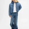 Kids Cozy-Lined Denim Puffer Jacket