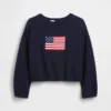 Kids Crochet Oversized Americana Sweater