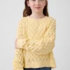 Kids Crochet Oversized Crewneck Sweater
