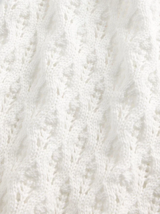 Kids Crochet Oversized Crewneck Sweater