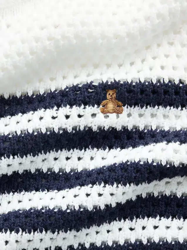 Kids Crochet Oversized Stripe Sweater