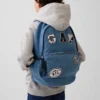 Kids Denim Logo Patch Backpack