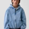 Kids Denim Relaxed Hooded Jacket