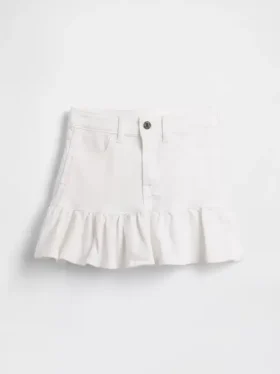 Kids Denim Ruffle Mini Skirt