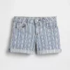 Kids Denim Stripe Midi Shorts