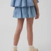 Kids Denim Tiered Skort