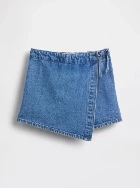 Kids Denim Wrap Skort