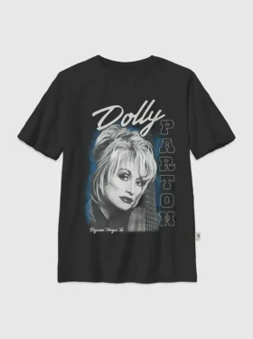 Kids Dolly Parton Guitar Portrait Oversized Graphic T-Shirt