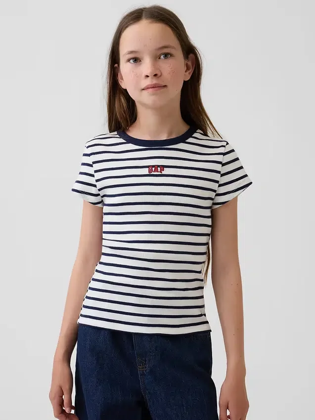 Kids Embroidered Rib T-Shirt