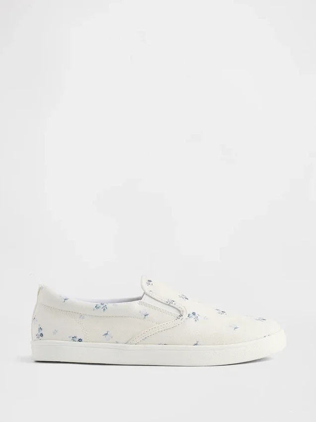 Kids Floral Slip-On Sneakers