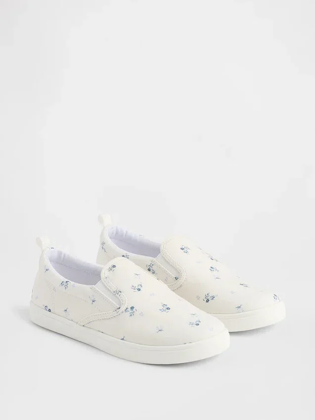 Kids Floral Slip-On Sneakers