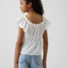 Kids Flutter-Sleeve Button-Front Top