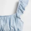 Kids Flutter-Sleeve Smocked Peplum Top