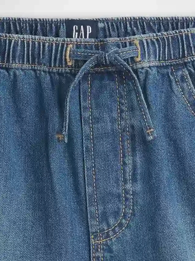 Kids High Rise Denim Easy Dolphin Shorts