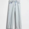 Kids High Rise Stride Wide-Leg Ankle Jeans