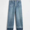 Kids High Rise Stride Wide-Leg Ankle Jeans