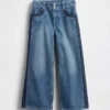 Kids High Rise Stride Wide-Leg Ankle Jeans