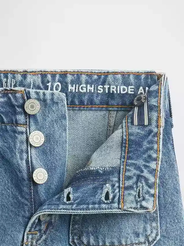 Kids High Rise Stride Wide-Leg Ankle Jeans