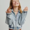 Kids Knit Denim Zip Hoodie