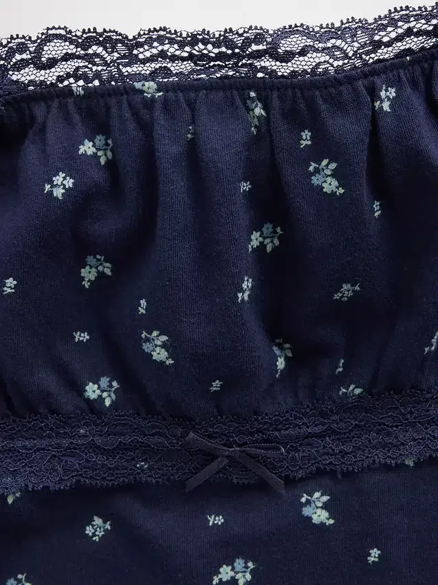 Kids Lace-Trim Puff-Sleeve Top
