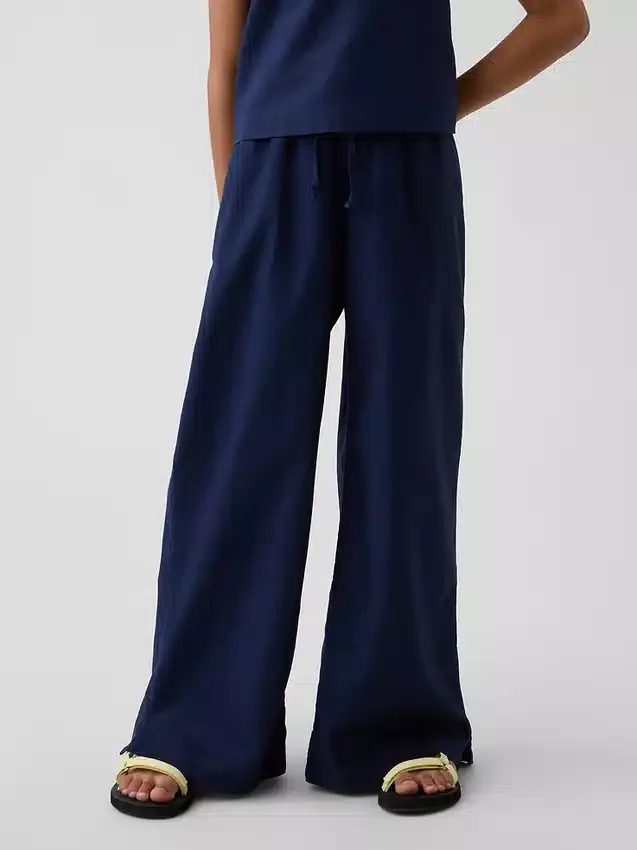 Kids Linen-Cotton Easy Wide-Leg Pants