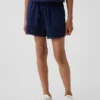 Kids Linen-Cotton Lace-Trim Easy Shorts