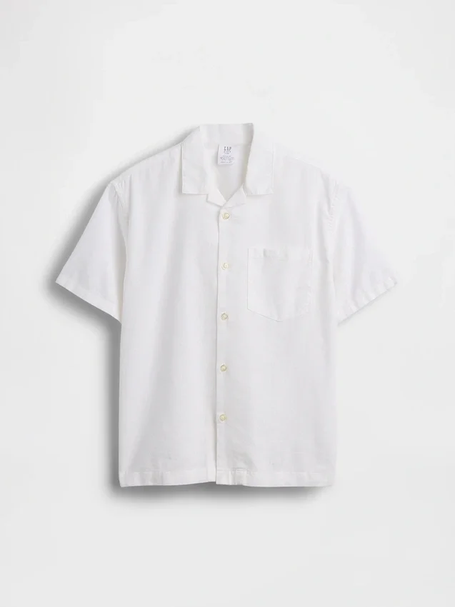 Kids Linen-Cotton Relaxed Vacay Shirt