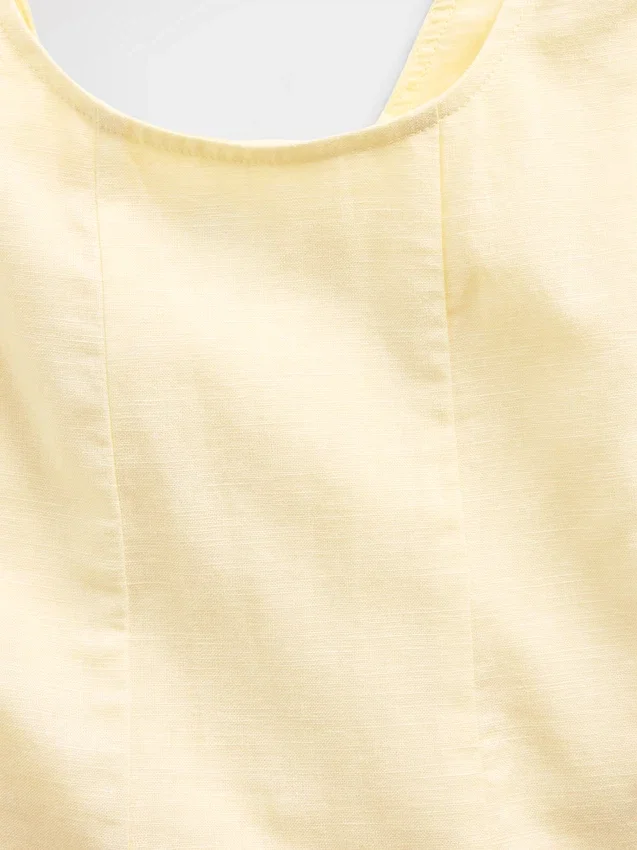 Kids Linen-Cotton Scoop Neck Dress