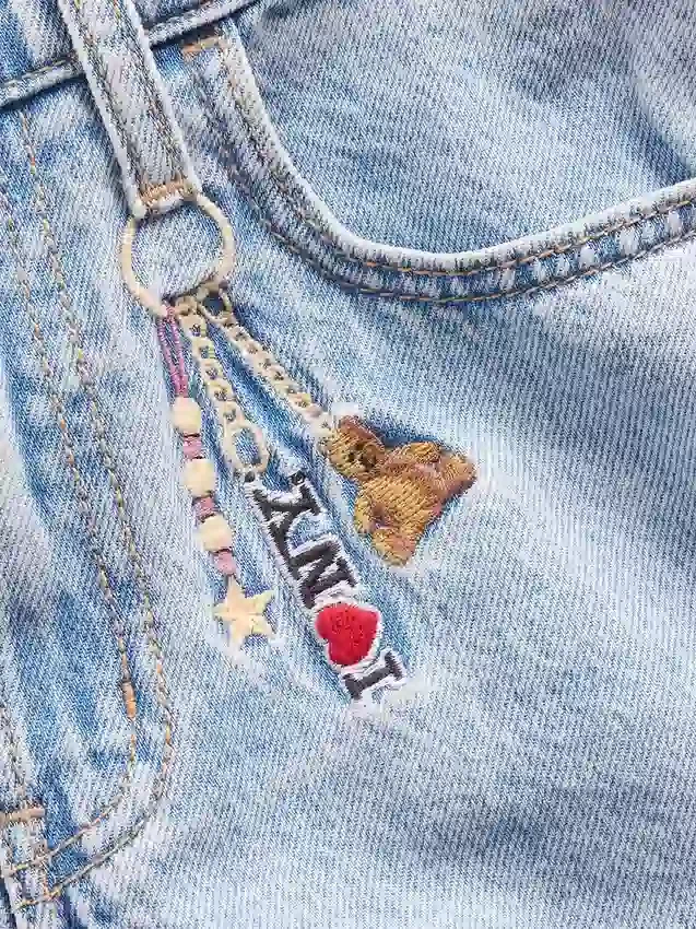 Kids Low Rise Embroidered I Heart Ny Baggy Jeans