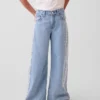 Kids Low Rise Lace-Trim Baggy Jeans